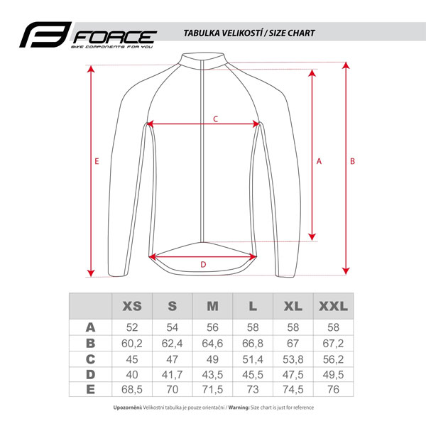 tabulka dres force spike dl rukav
